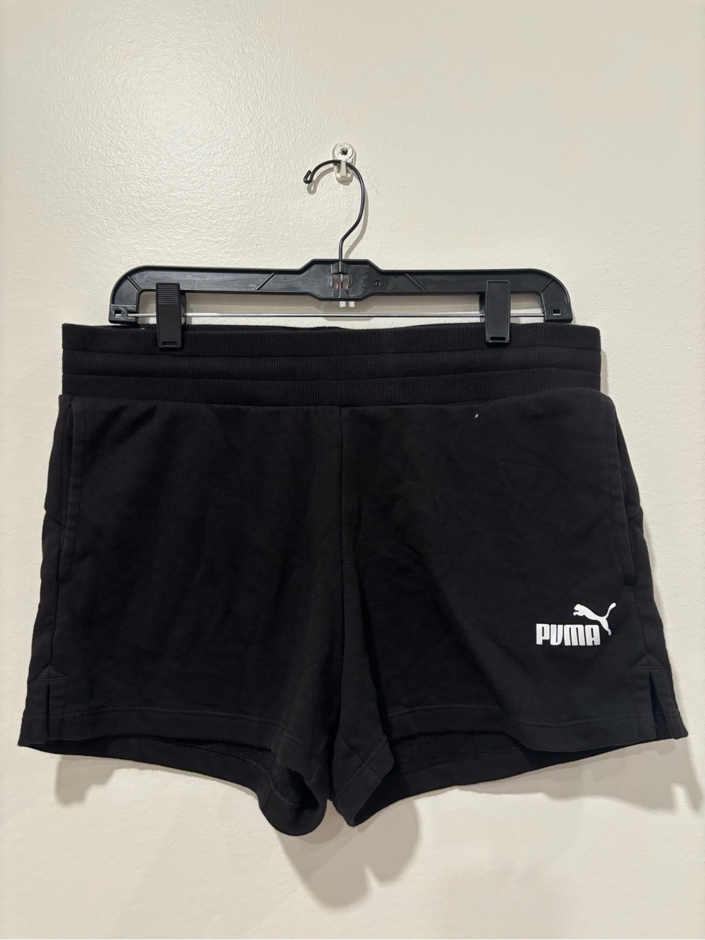 Puma Women's Black Logo Athletic Shorts